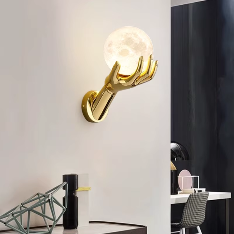 Indoor LED Wall Lamp Creative Decoration for Living Room 110V220V Study Corridor Modern Resin Glass Bedside Wall Lights